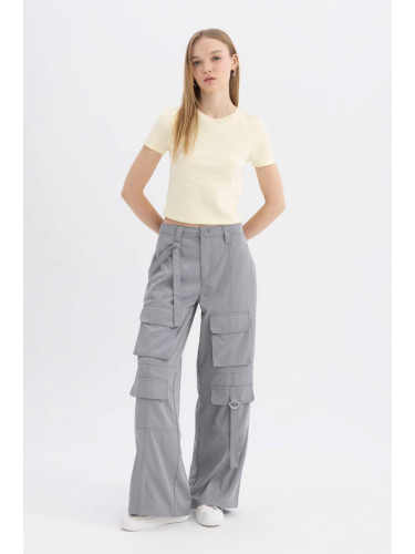 DEFACTO Cool Wide Leg Cargo Normal Waist Trousers