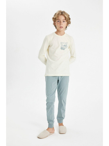 DEFACTO Boy Printed Long Sleeve Pajama Set