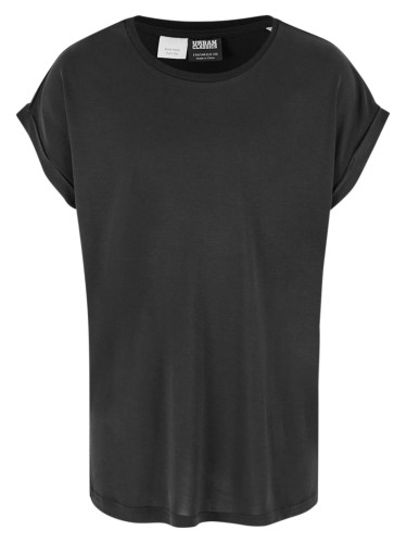 Modal Extended Shoulder T-shirt for girls black