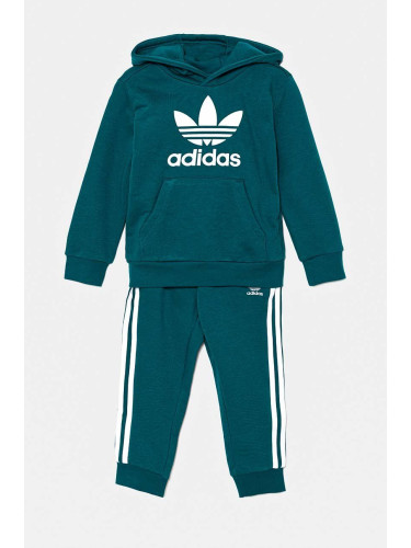 Детски анцуг adidas Originals HOODIE SET в зелено IY4789