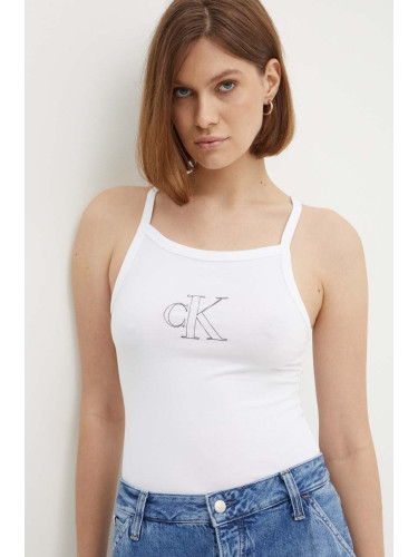 Топ Calvin Klein Jeans дамски в бяло J20J223623