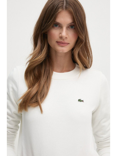 Суичър Lacoste в бежово с изчистен дизайн