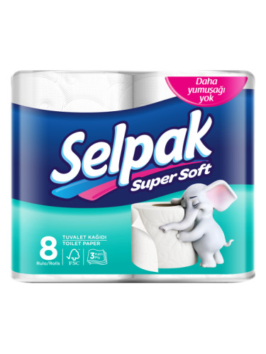 SELPAK Super Soft Тоалетна хартия 3 пласта 8 бр./опак.