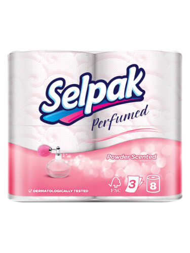 SELPAK Powder Тоалетна хартия 3 пласта 8 бр./опак.