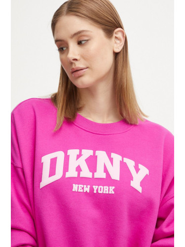 Суичър Dkny в розово с апликация DP4T9944