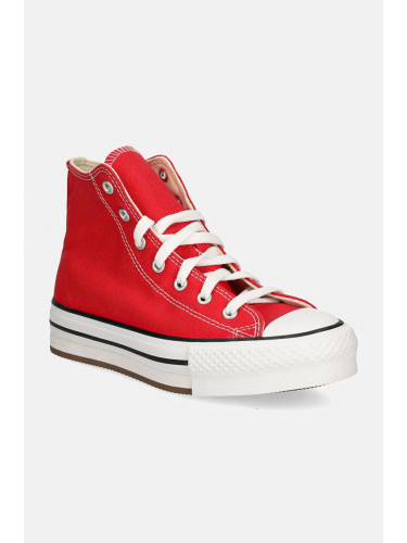 Детски високи кецове Converse CHUCK TAYLOR ALL STAR EVA LIFT в червено A08425C