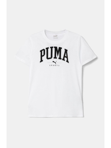 Детска памучна тениска Puma SQUAD Bigphic Tee в бяло с принт 682772