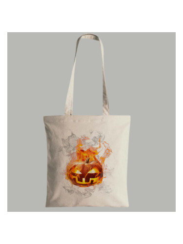 Памучна торба Хелоуин Огнена тиква