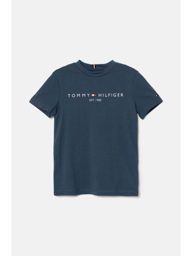 Детска памучна тениска Tommy Hilfiger в синьо с принт KS0KS00397