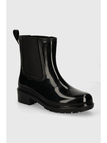 Гумени ботуши Tommy Hilfiger FLAG RAINBOOT в черно FW0FW08213