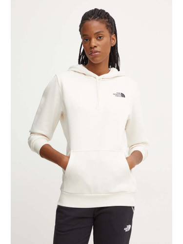 Суичър The North Face Simple Dome Hoodie в бежово с качулка с принт NF0A89EYQLI1