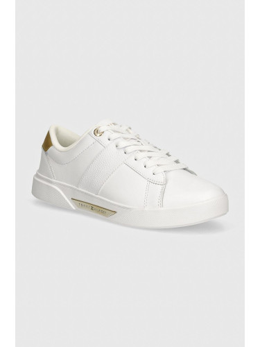 Кожени маратонки Tommy Hilfiger CHIC PANEL COURT SNEAKER в бяло FW0FW07998