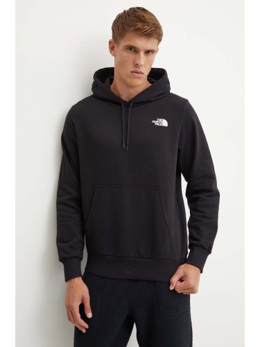 Суичър The North Face Simple Dome Hoodie в черно с качулка с принт NF0A89FCJK31