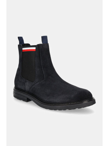 Велурени боти челси Tommy Hilfiger HILIFGER OUTDOOR SUEDE CHELSEA в тъмносиньо FM0FM05191