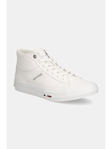 Маратонки Tommy Hilfiger TH HI VULC STREET RWB LTH в бяло FM0FM05202