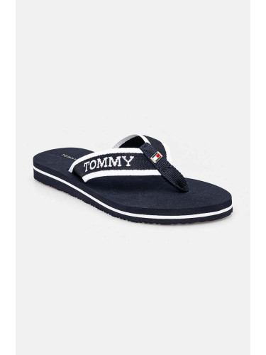 Джапанки Tommy Hilfiger HILFIGER WEBBING POOL SLIDE в тъмносиньо с равна подметка FW0FW07859