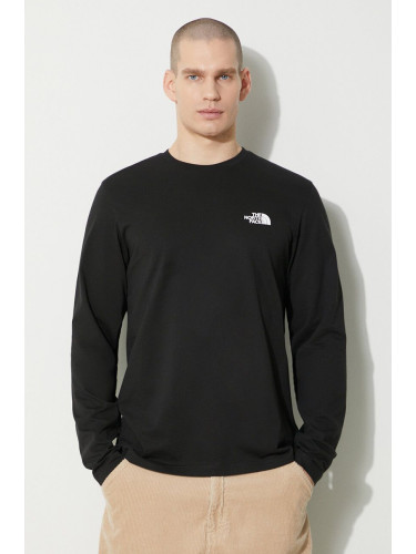 Блуза с дълги ръкави The North Face M L/S Simple Dome Tee в черно с принт NF0A87QNJK31