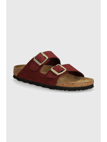 Чехли от набук Birkenstock Arizona SFB в бордо 1028719