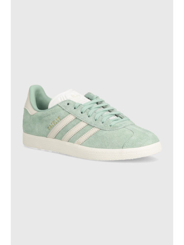 Кожени маратонки adidas Originals Gazelle в зелено IG4393