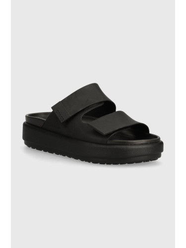 Чехли Crocs Brooklyn Luxe Sandal в черно с платформа 209586.060