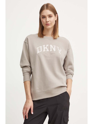 Суичър Dkny в кафяво с апликация DP4T9809