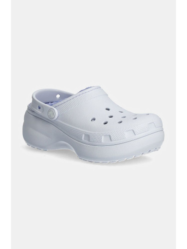 Чехли Crocs Classic Platform Lined Clog W в лилаво с платформа 207938