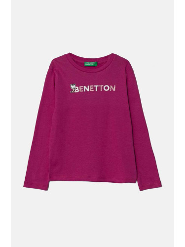 Детска блуза с дълги ръкави United Colors of Benetton в розово 3I9WG10F7