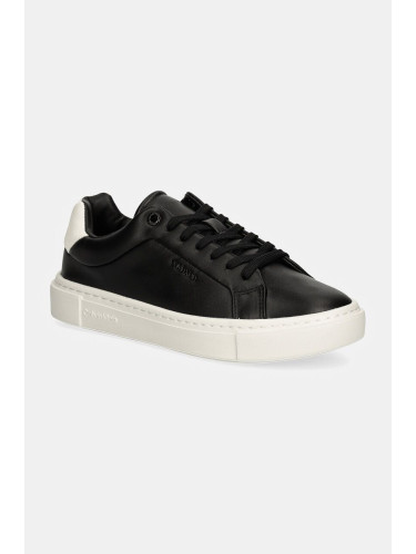 Маратонки Calvin Klein CUPSOLE LACE UP W/ML LTH в черно HW0HW02201