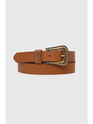 Кожен колан Pepe Jeans MILDRED BELT дамски в кафяво PL020852