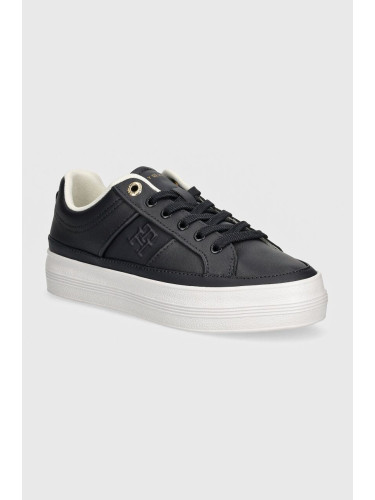 Кожени маратонки Tommy Hilfiger ESSENTIAL VULC SNEAKER MONOGRAM в тъмносиньо FW0FW07945