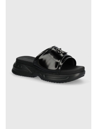 Чехли Calvin Klein Jeans CHUNKY COMF SLIDE MTR в черно с платформа YW0YW01506