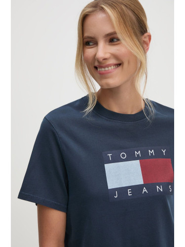 Памучна тениска Tommy Jeans в тъмносиньо DW0DW18629