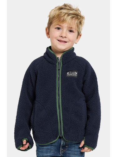 Детски поларен суичър Didriksons GIBBS KIDS FULLZIP в тъмносиньо с изчистен дизайн 505577