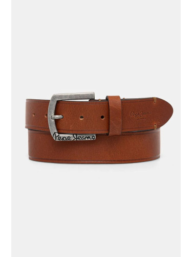 Кожен колан Pepe Jeans MOSS BELT мъжки в кафяво PM021026