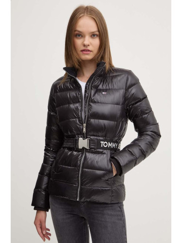 Пухено яке Tommy Jeans в черно зимен модел DW0DW18826