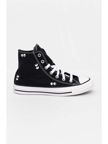 Детски високи кецове Converse CHUCK TAYLOR ALL STAR в черно A10386C