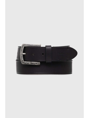 Кожен колан Pepe Jeans MOSS BELT мъжки в черно PM021026