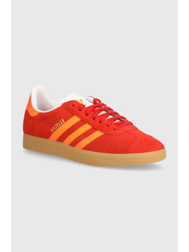 Велурени маратонки adidas Originals Gazelle в червено JI1374