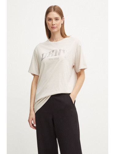 Памучна тениска Dkny в бежово DP4T9812