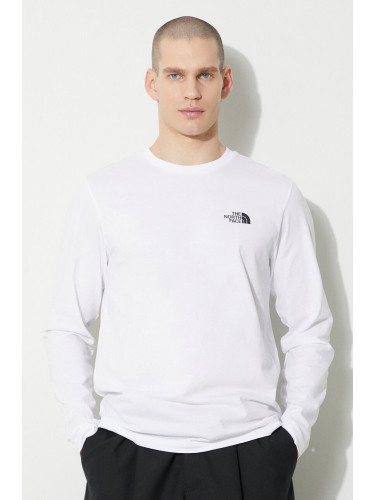 Блуза с дълги ръкави The North Face M L/S Simple Dome Tee в бяло с изчистен дизайн NF0A87QNFN41