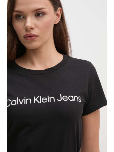 Памучна тениска Calvin Klein Jeans (2 броя) в черно J20J220161