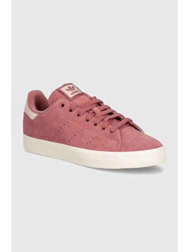 Велурени маратонки adidas Originals Stan Smith Cs в бордо IF6945