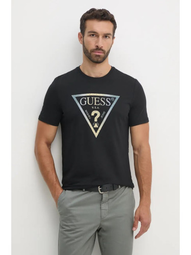 Тениска Guess в черно с принт M4BI35.J1314