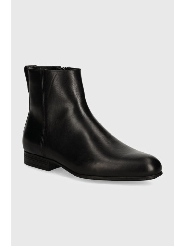 Кожени обувки Calvin Klein HM0HM01501 в черно BOOT W ZIP LTH