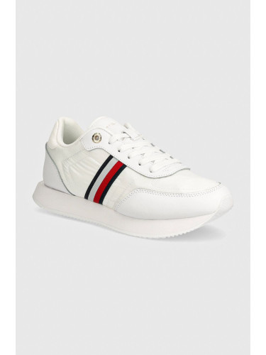 Маратонки Tommy Hilfiger ESSENTIAL RUNNER GLOBAL STRIPES в бяло FW0FW08005