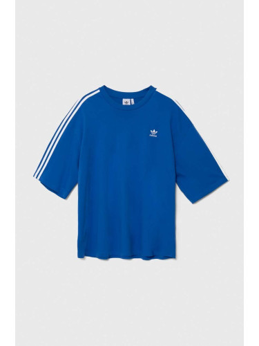 Памучна тениска adidas Originals Adicolor в синьо с апликация IZ2481