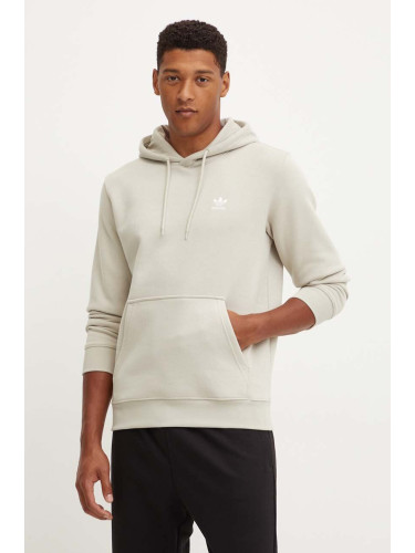 Суичър adidas Originals Trefoil Essentials Hoody в бежово с качулка с апликация IR7785