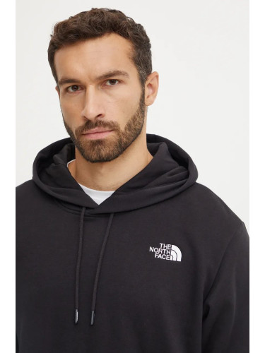 Суичър The North Face Essential Hoodie в черно с качулка с изчистен дизайн NF0A89ESJK31