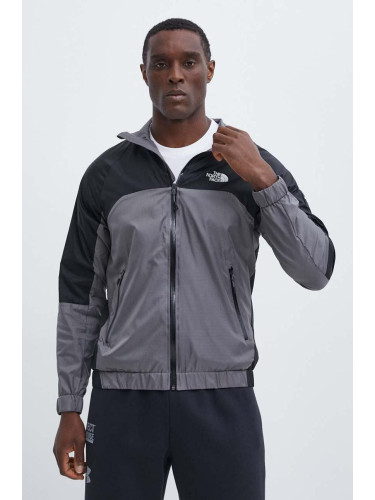 Яке The North Face Wind Shell Full Zip в сиво преходен модел NF0A879FRPI1