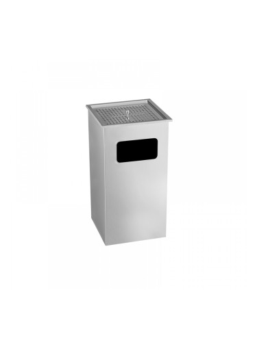 Dayco Кош за отпадъци, с пепелник, отворен, правоъгълен, 30 х 30 х 60 cm, 45 L, инокс